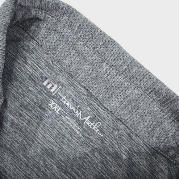 NWT Travis Mathew Shirt Mens XXL Gray New Golf Polo Heater Performance Stretch - Picture 7 of 11